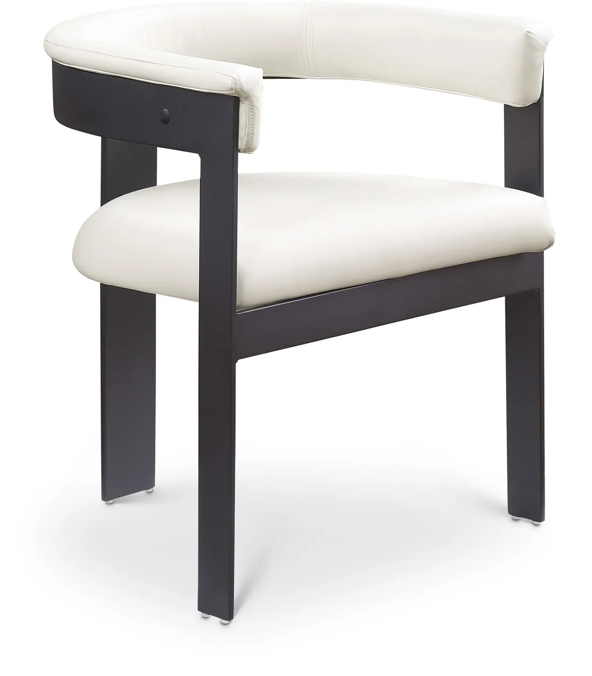 Romeo - Faux Leather Dining Chair With Black Base (Set of 2) - Cream
