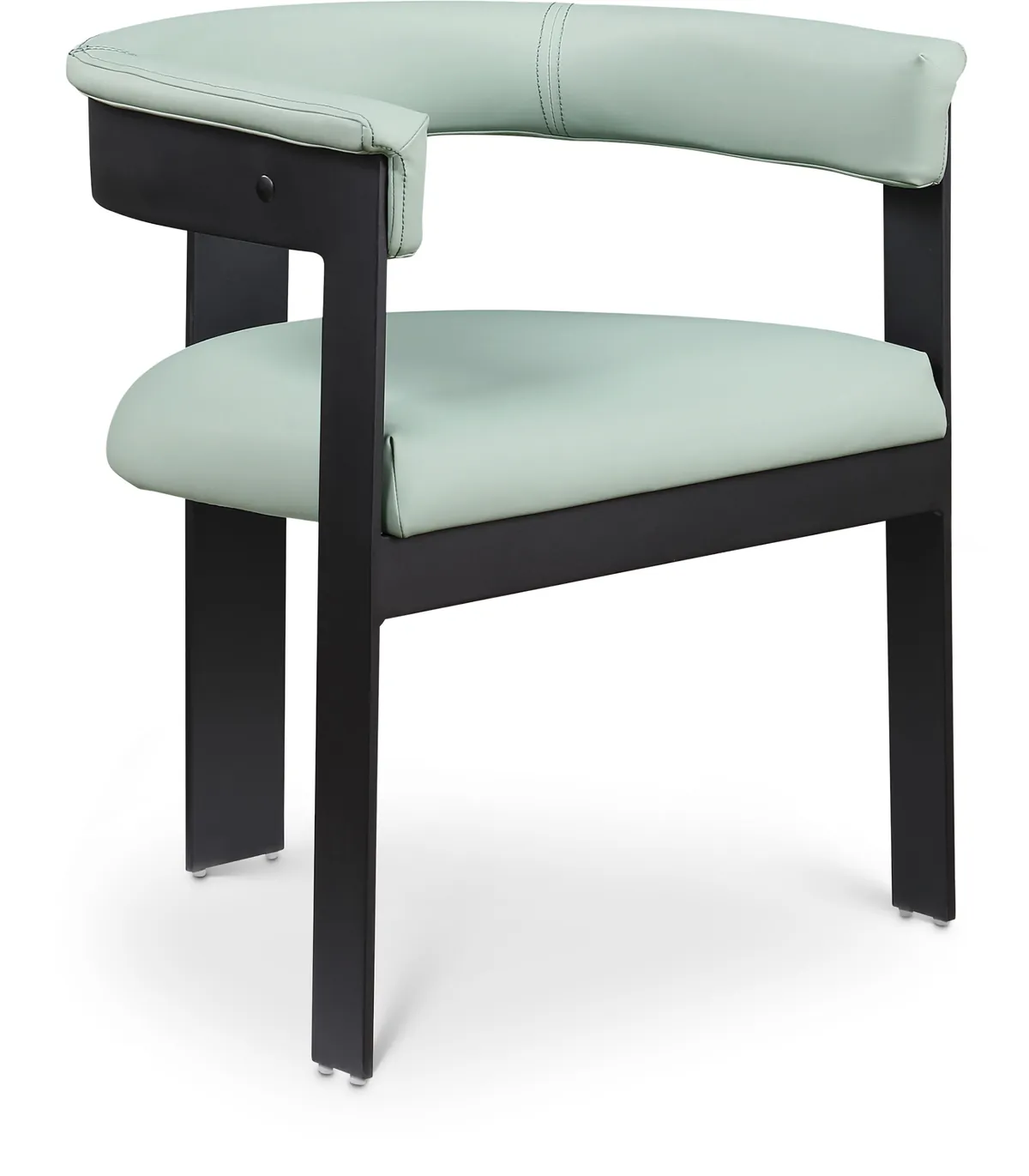 Romeo - Faux Leather Dining Chair With Black Base (Set of 2) - Mint Green