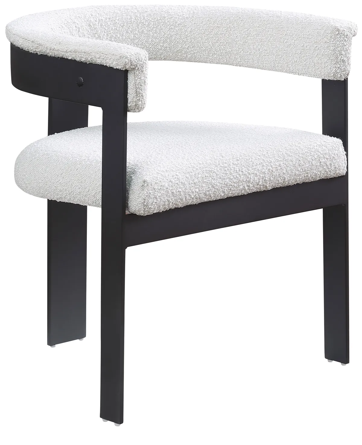 Romeo - Boucle Dining Chair With Black Base (Set of 2) - Cream