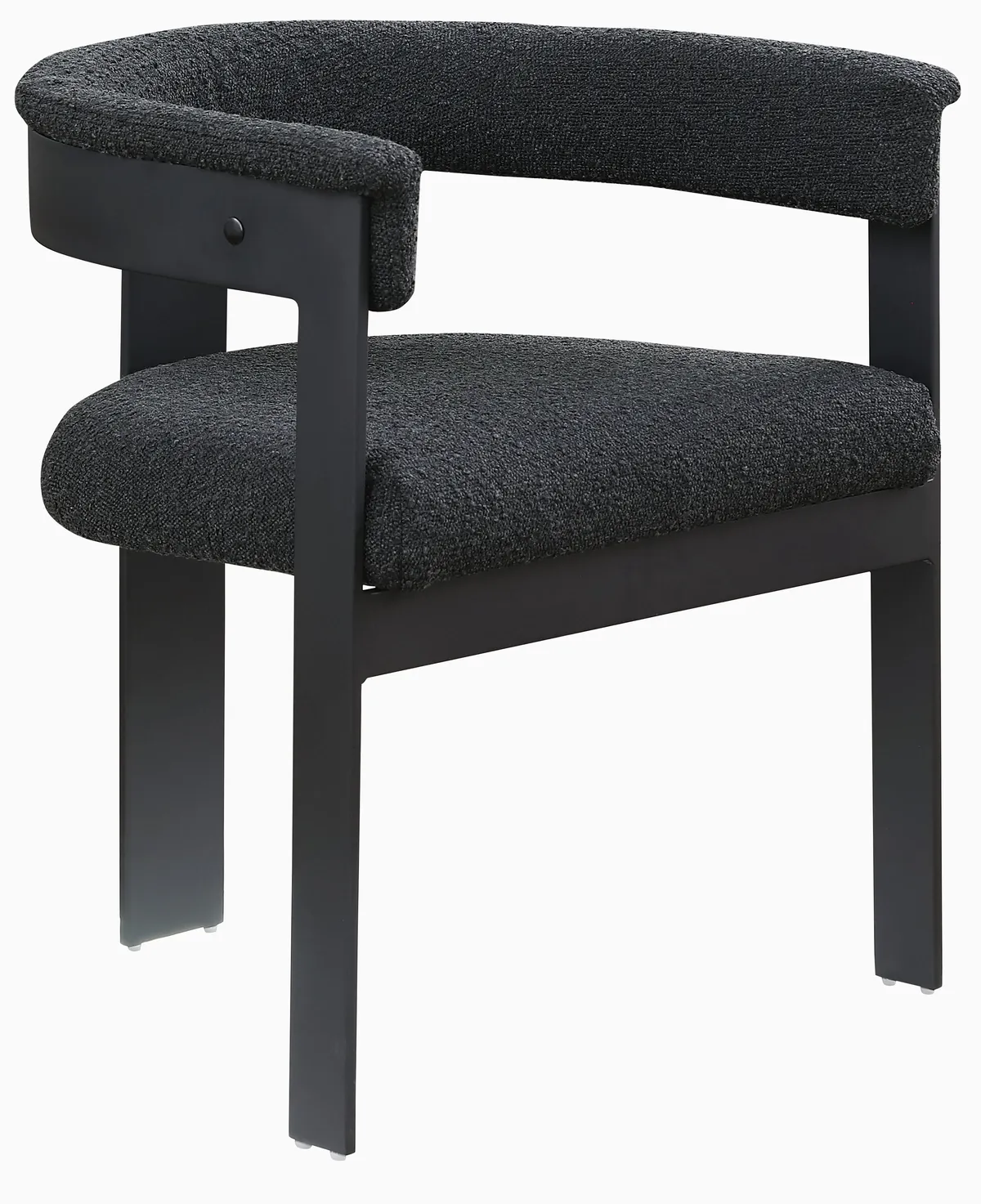 Romeo - Boucle Dining Chair With Black Base (Set of 2) - Black