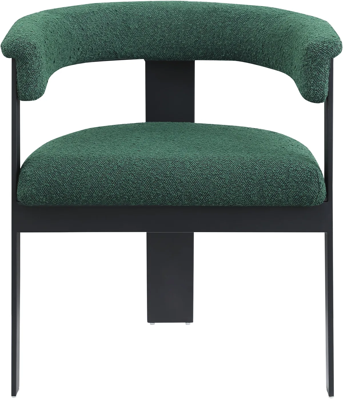 Romeo - Boucle Dining Chair With Black Base (Set of 2) - Green - View 2
