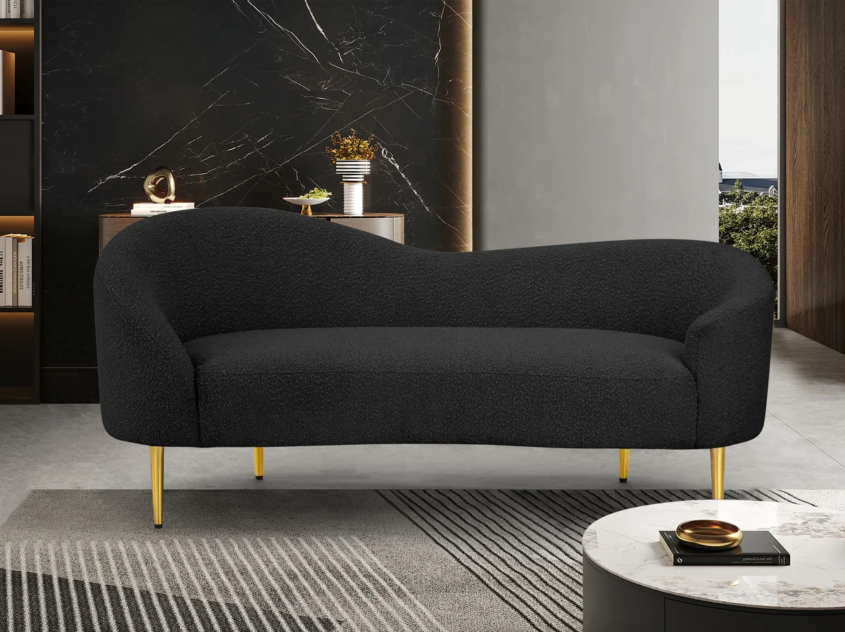 Ritz - Loveseat - Black - View 2
