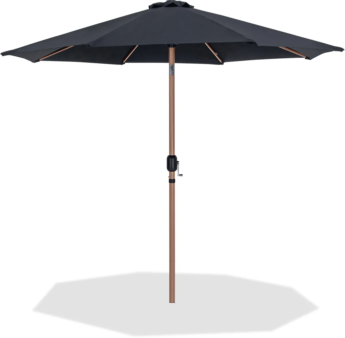 Fiji - Patio Umbrella With Teak Pole - Black