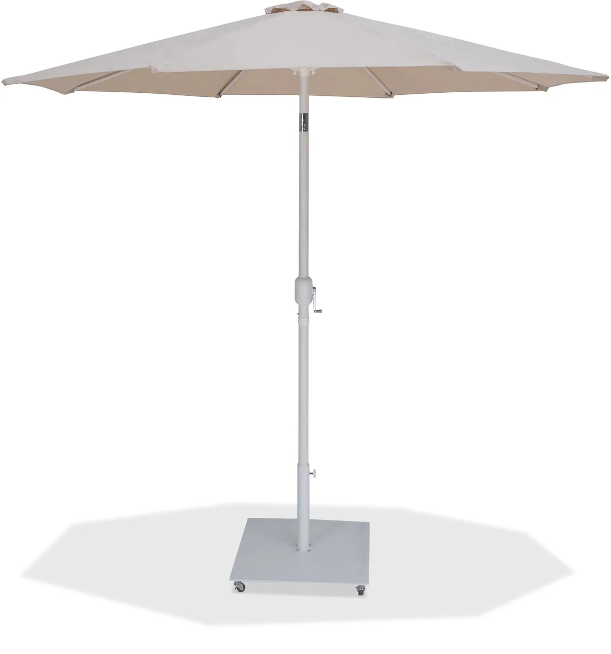 Fiji - Aluminum Patio Umbrella With Square White Base - Beige