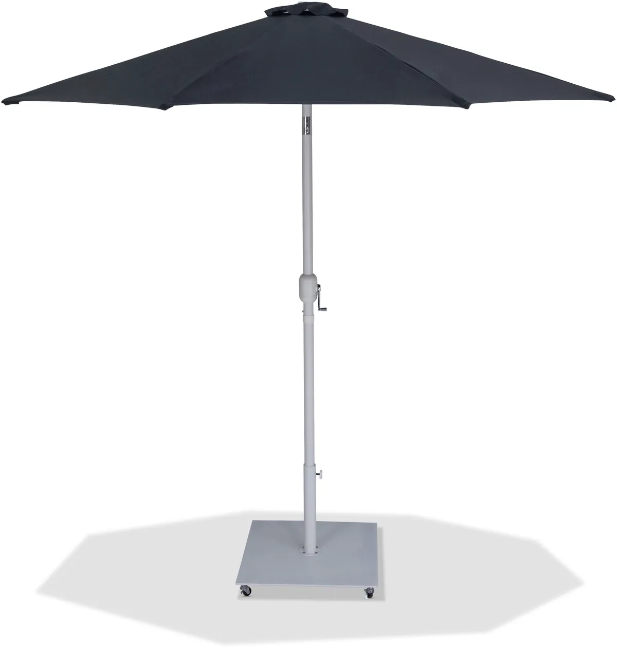 Fiji - Aluminum Patio Umbrella With Square White Base - Black