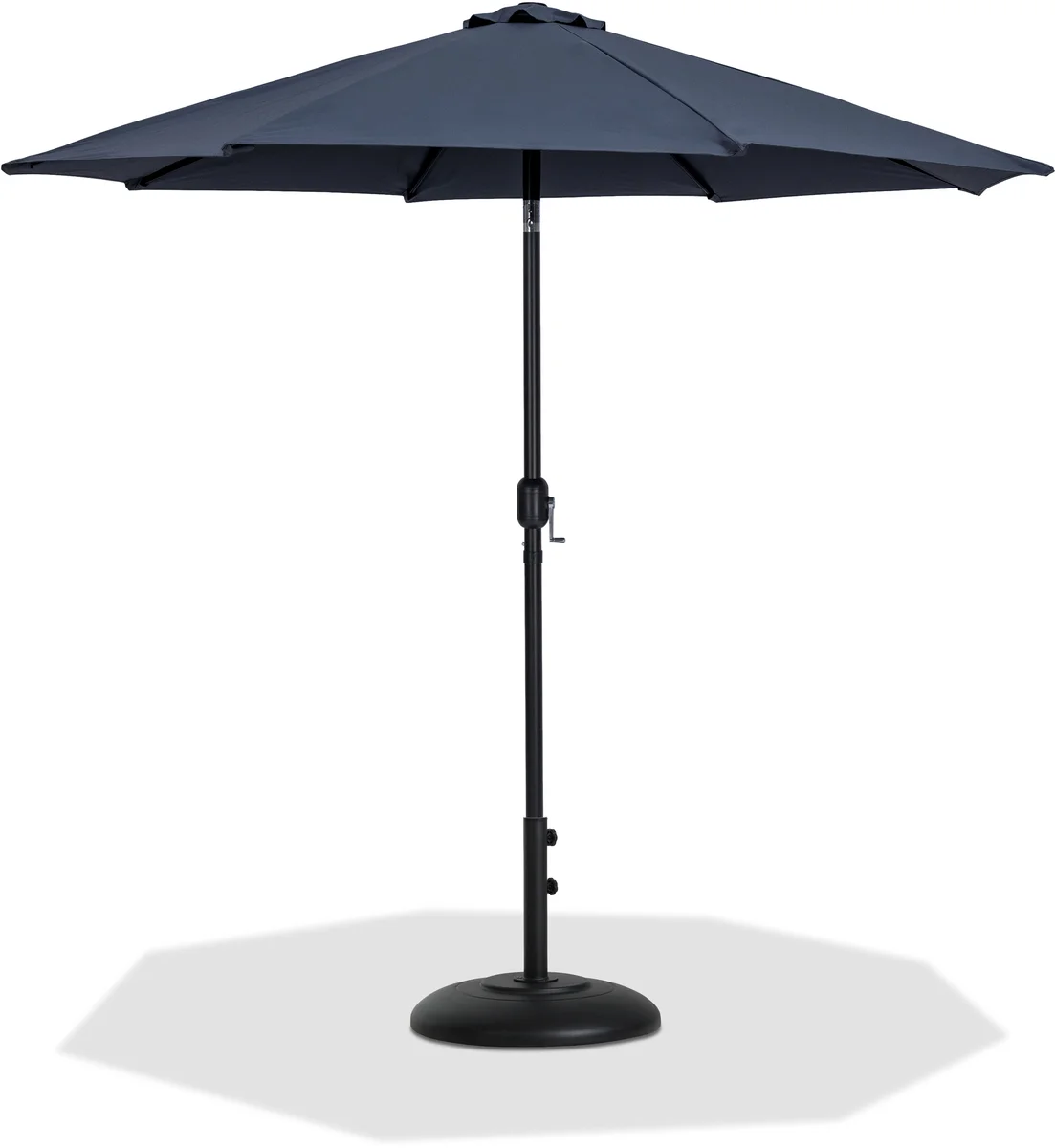 Fiji - Aluminum Patio Umbrella With Round Black Base - Gray