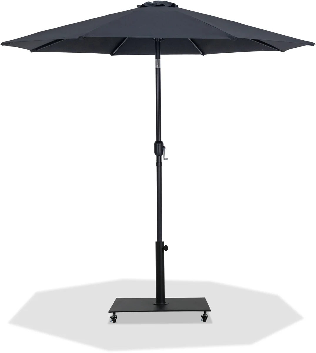 Fiji - Aluminum Patio Umbrella With Square Black Base - Black