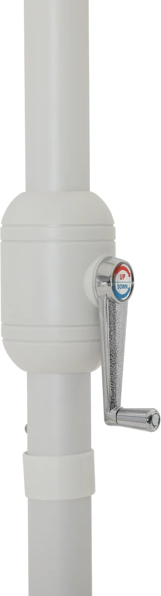 Amalfi - With Cream Piping Aluminum Patio Umbrella with Base Fabric - Black / Teak - View 2