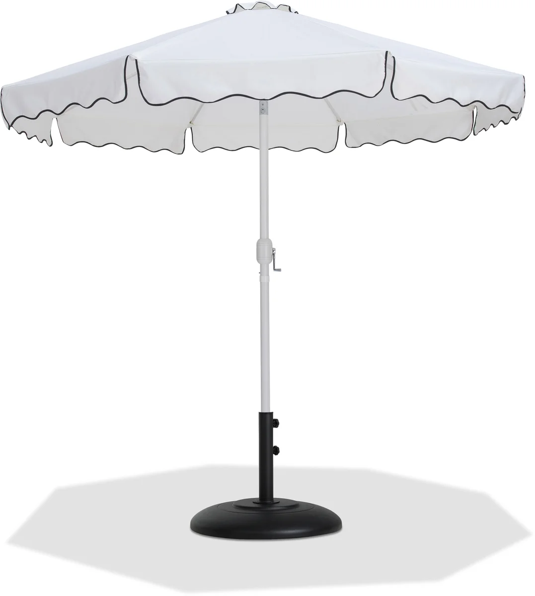 Amalfi - Aluminum Patio Umbrella With Black Base / White Pole - White