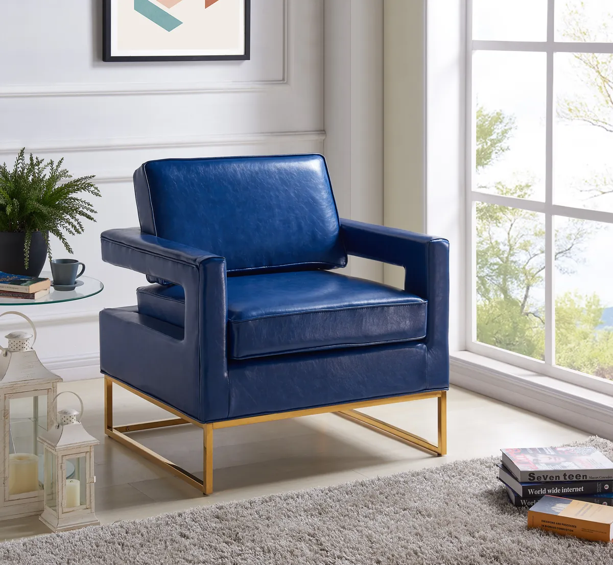 Amelia - Accent Chair - Navy - View 2