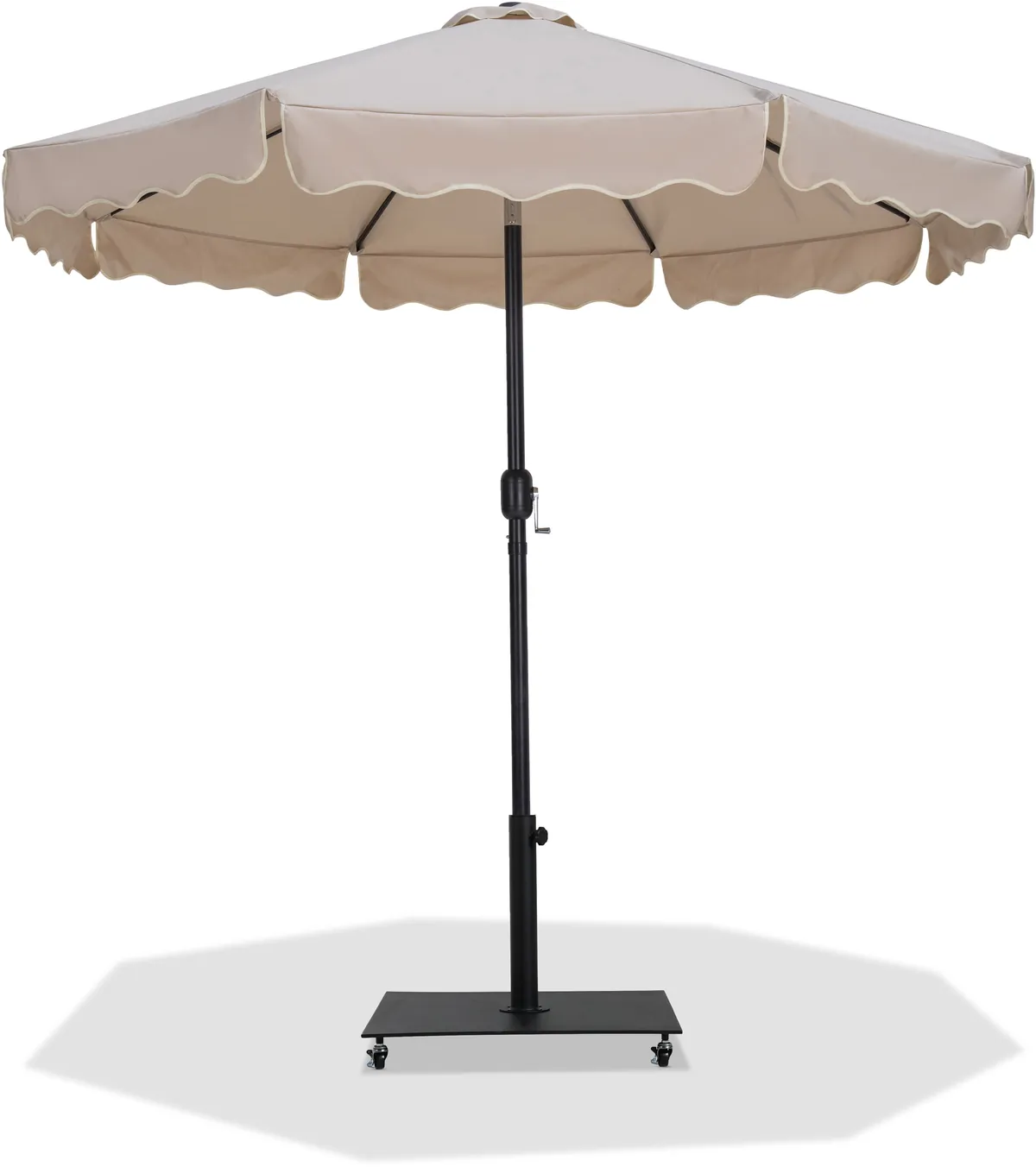 Amalfi - Aluminum Patio Umbrella with Base - Beige / Matte Black