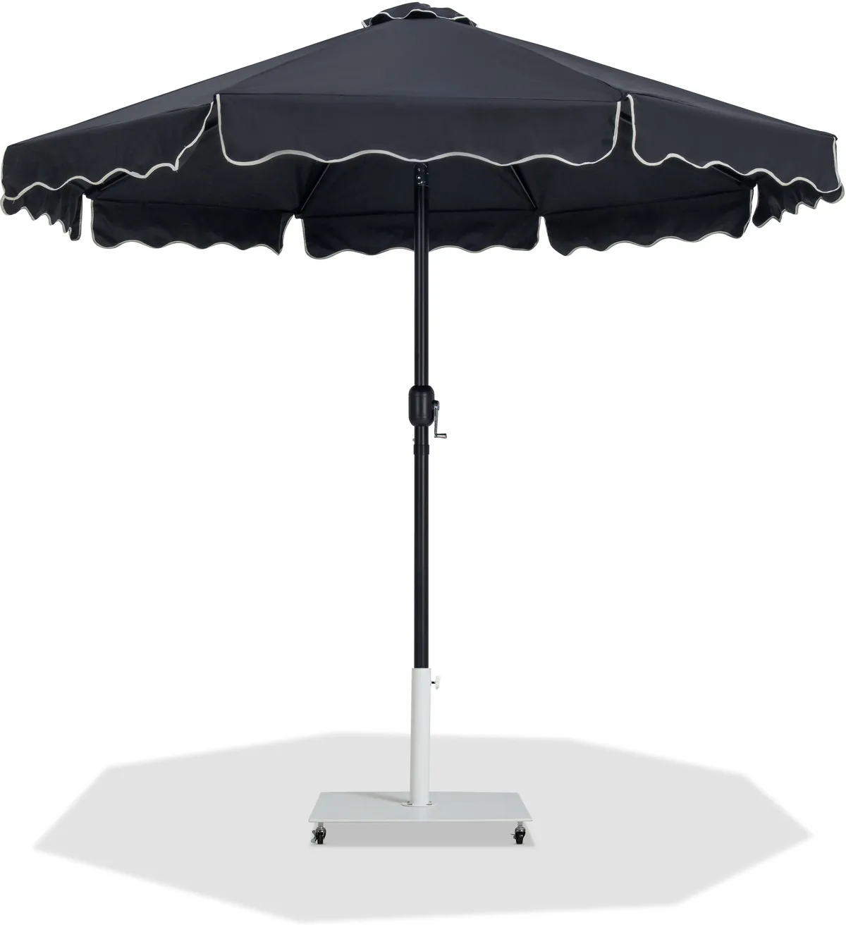 Amalfi - Aluminum Patio Umbrella with Base - Black / Matte White