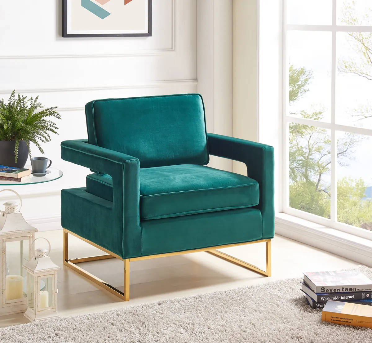 Noah Accent Chair - Green - View 2