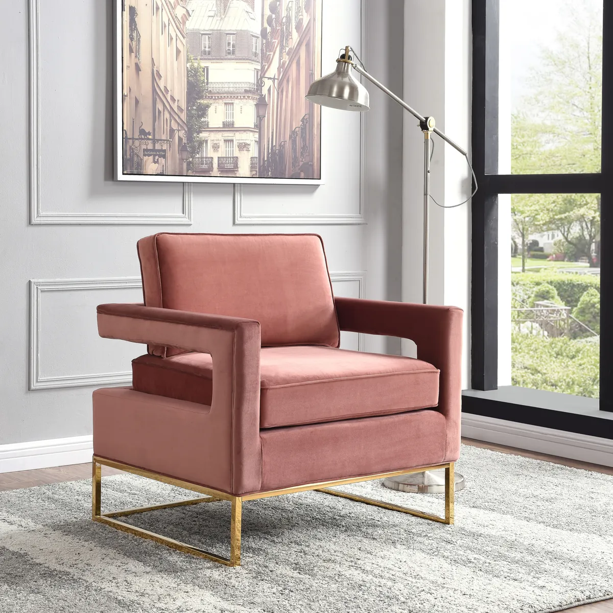 Noah - Accent Chair - Pink - View 2