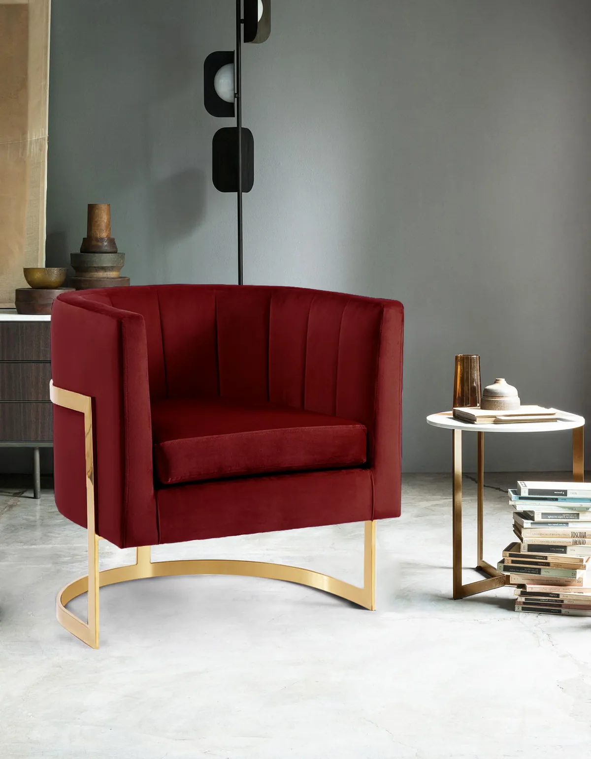 Carter - Accent Chair - Burgundy - View 2