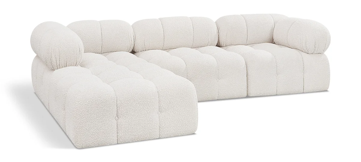 Ames - 4 Piece Fabric Modular Sectional - Cream