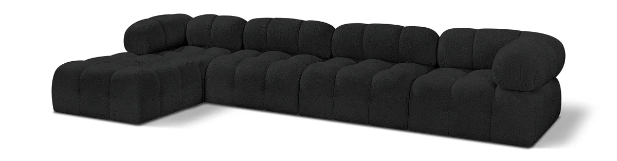 Ames - 5 Piece Fabric Modular Sectional - Black