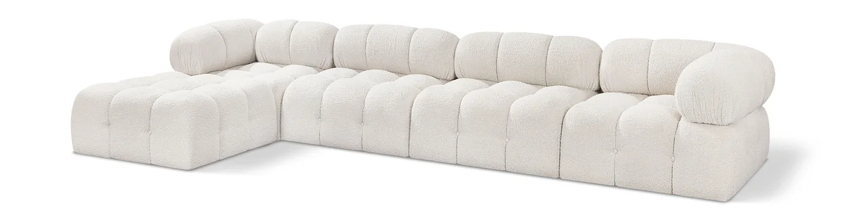 Ames - 5 Piece Fabric Modular Sectional - Cream