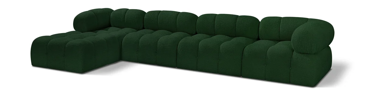 Ames - 5 Piece Fabric Modular Sectional - Green
