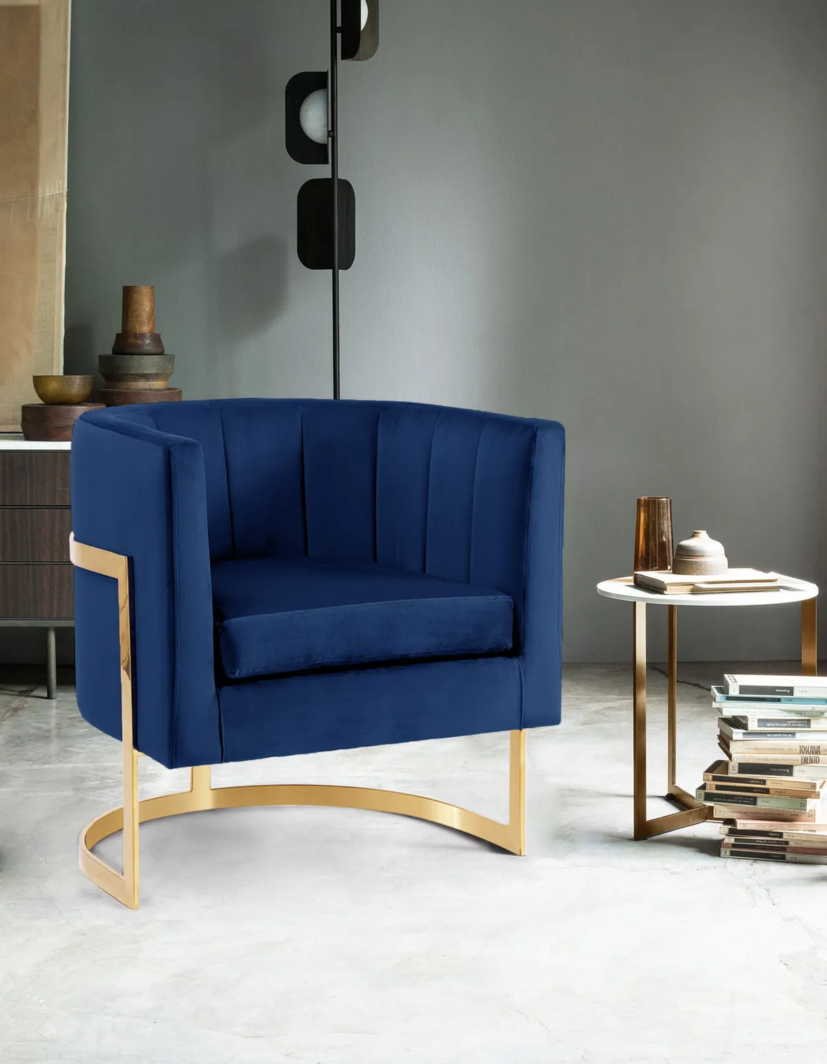 Carter - Accent Chair - Navy - View 2