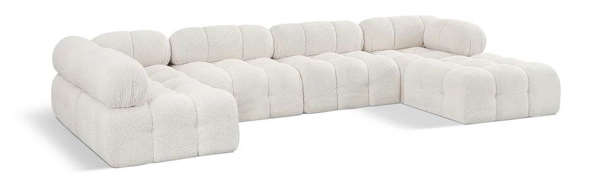 Ames - 6 Piece Modular U-Shaped Sectional - Cream