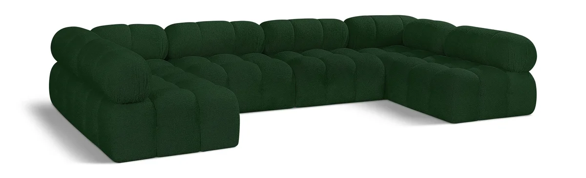 Ames - 6 Piece Fabric Modular Sectional - Green