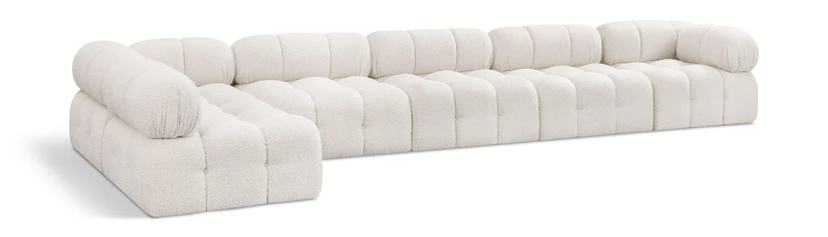 Ames - 6 Piece Modular L-Shaped Sectional - Cream