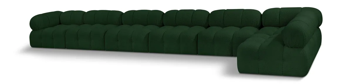 Ames - 7 Piece Modular L-Shaped Sectional - Green