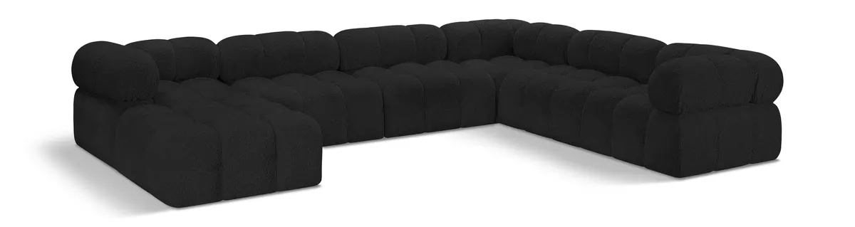 Ames - 7 Piece Modular Sectional - Black