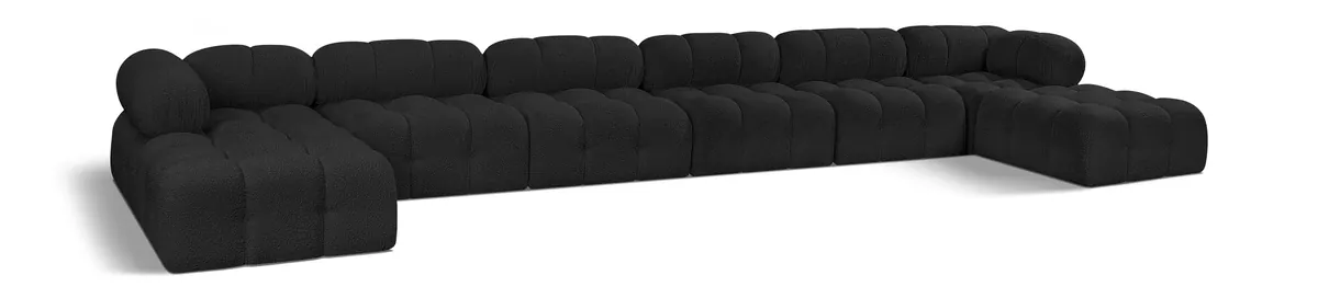 Ames - 8 Piece Fabric Modular Sectional - Black