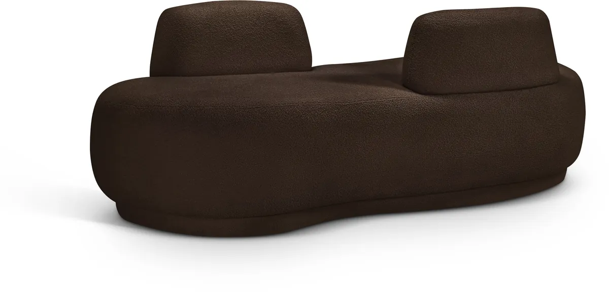 Argyle - Teddy Fabric Chaise / Loveseat - Brown