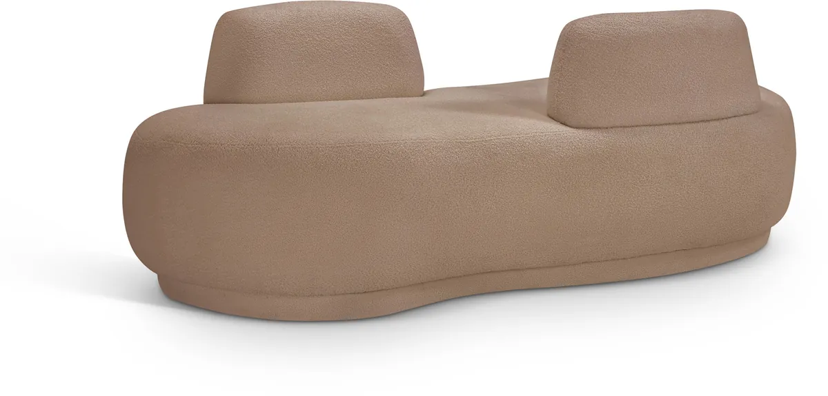Argyle - Teddy Fabric Chaise / Loveseat - Beige