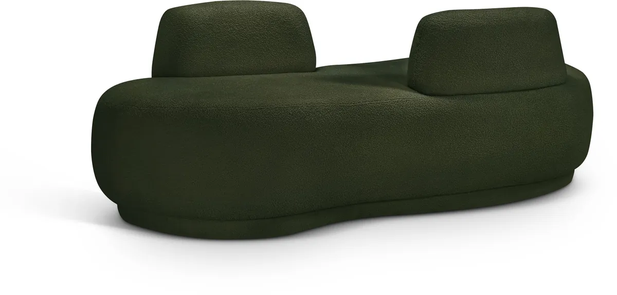 Argyle - Teddy Fabric Chaise / Loveseat - Green