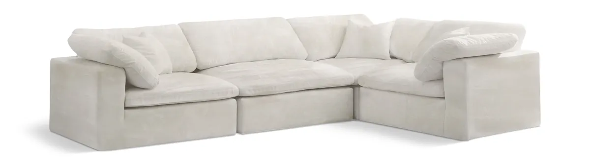 Cozy - 4 Piece Modular Corner Sectional - Cream