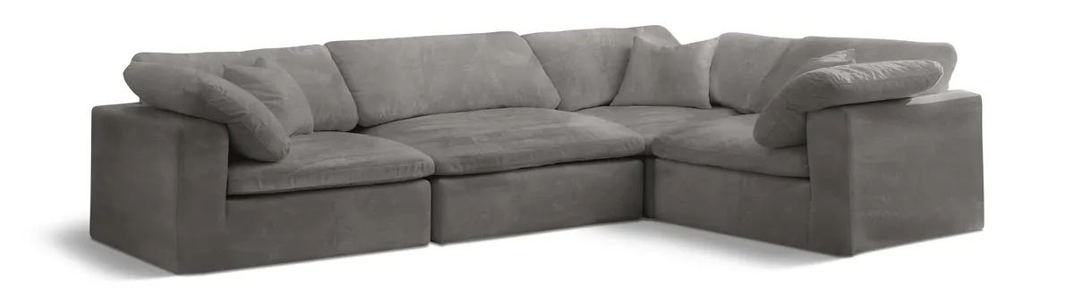 Cozy - 4 Piece Modular Corner Sectional - Gray