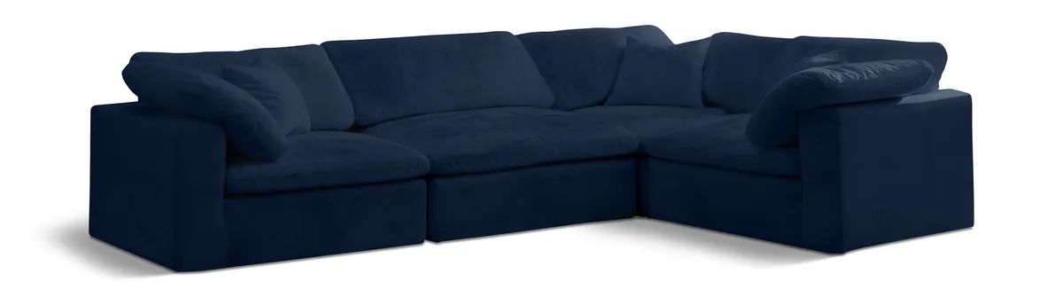 Cozy - 4 Piece Modular Corner Sectional - Navy
