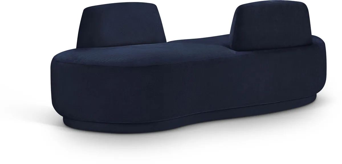 Argyle - Chenille Fabric Chaise / Loveseat - Navy