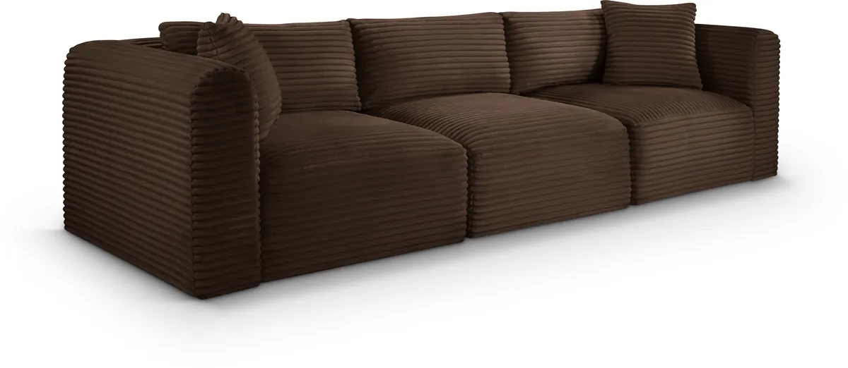 Shaggy - 3 Seat Modular Sofa - Brown