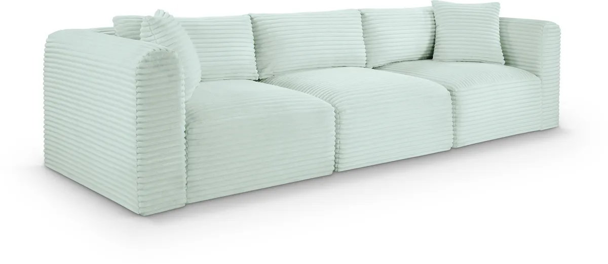 Shaggy - 3 Seat Modular Sofa - Mint
