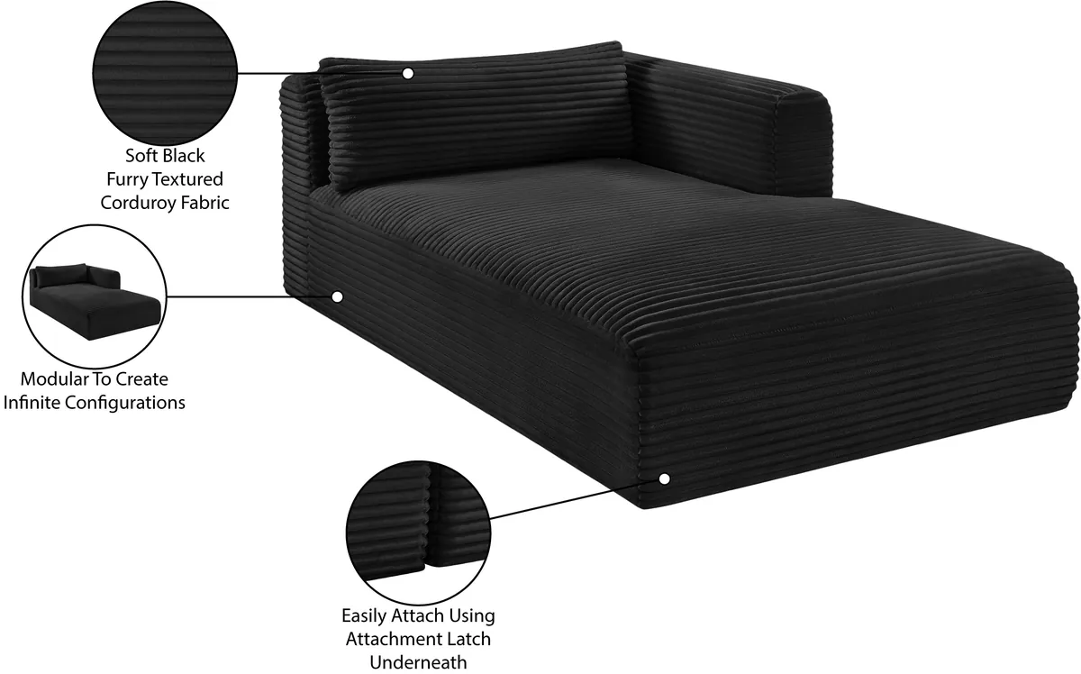 Shaggy - Chaise - Black - View 2