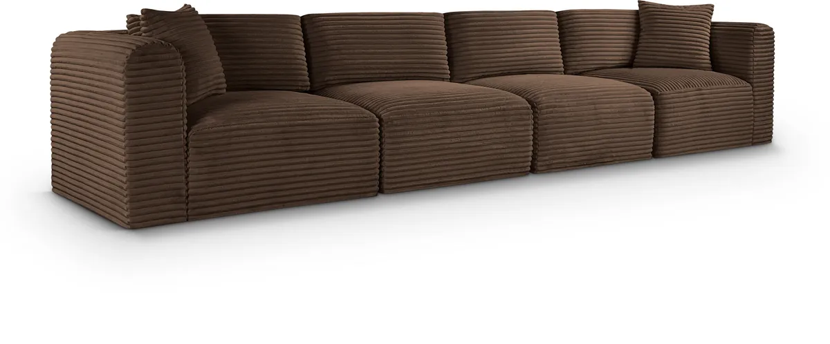 Shaggy - 4 Seat Modular Sofa - Brown