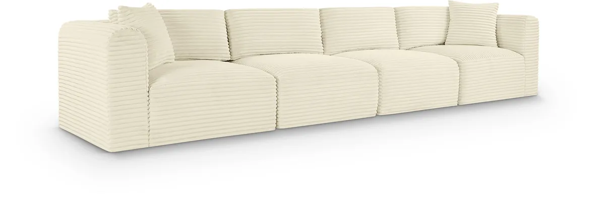 Shaggy - 4 Seat Modular Sofa - Cream