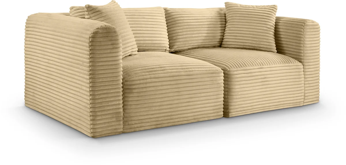 Shaggy - 2 Seat Modular Sofa - Camel