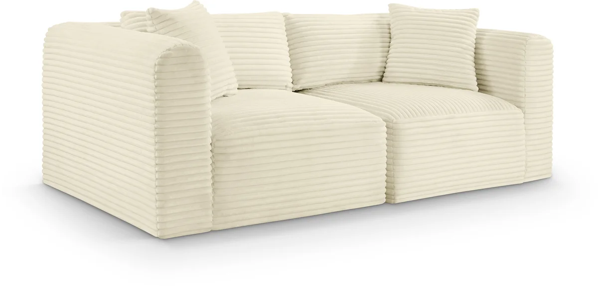 Shaggy - 2 Seat Modular Sofa - Cream