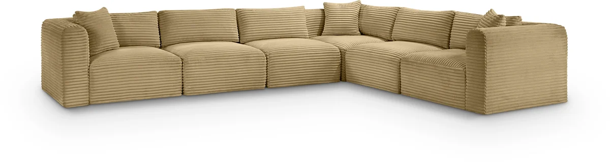 Shaggy - 6 Piece Modular Corner Sectional - Camel