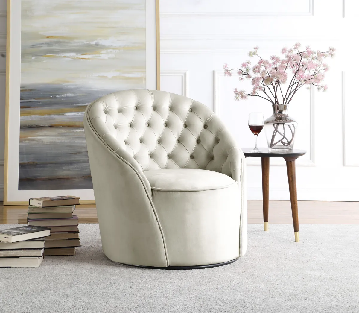 Alessio - Accent Chair - Cream - View 2