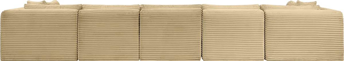 Shaggy - 7 Piece Modular U-Shaped Armless Sectional - Camel - View 2