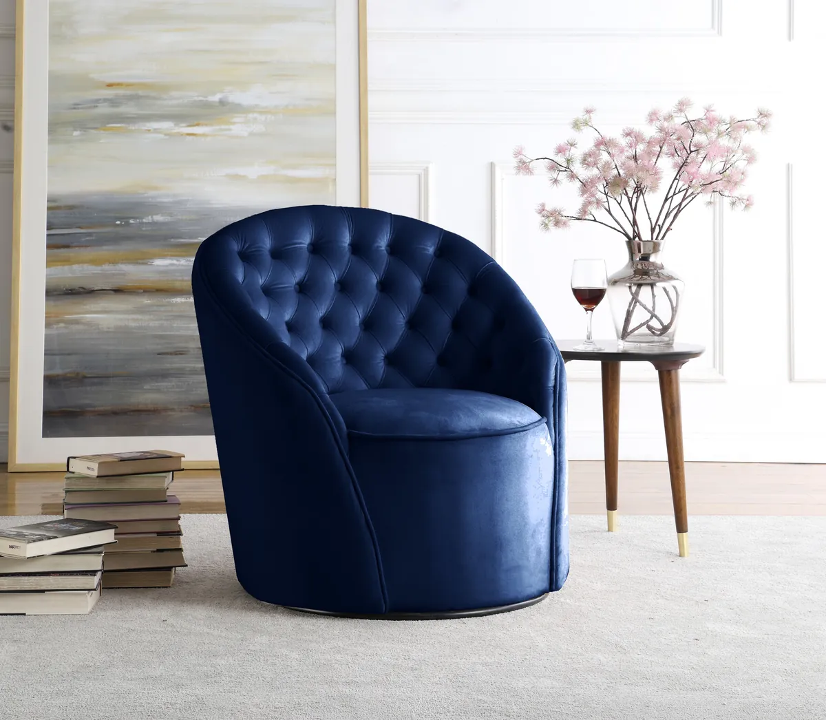 Alessio - Accent Chair - Navy - View 2