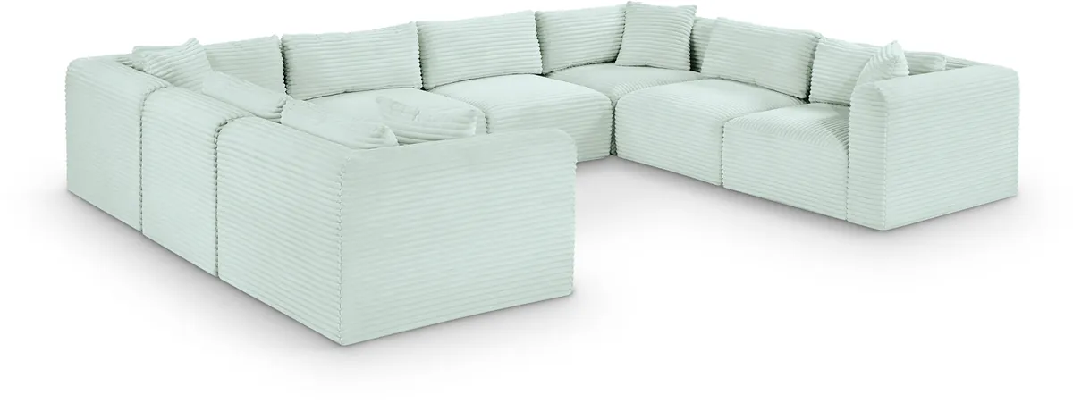 Shaggy - 8 Piece Modular U-Shaped Sectional - Mint