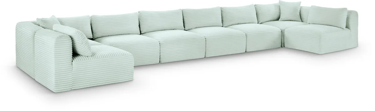 Shaggy - 8 Piece Modular U-Shaped Armless Sectional - Mint